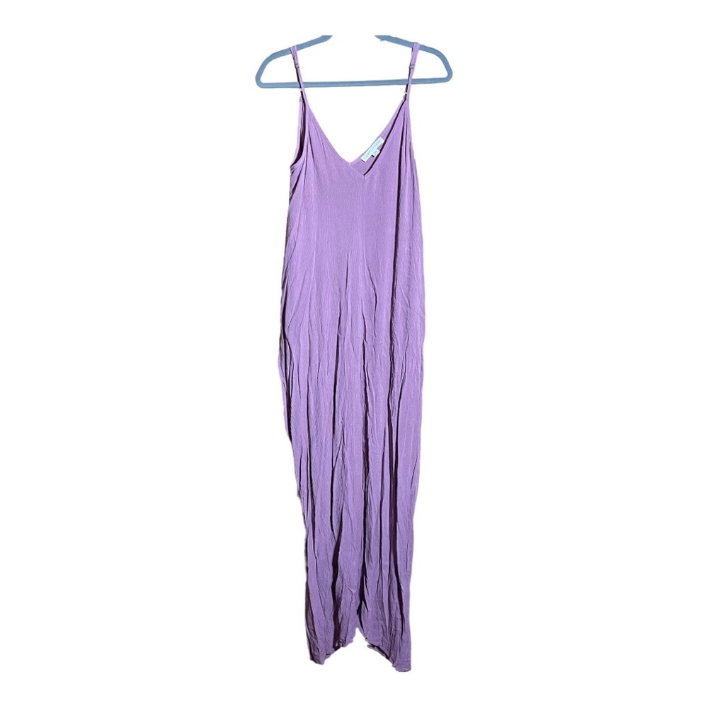LOVESTITCH Pink V-Neck Gauze Maxi Dress with Pockets S/M NWOT